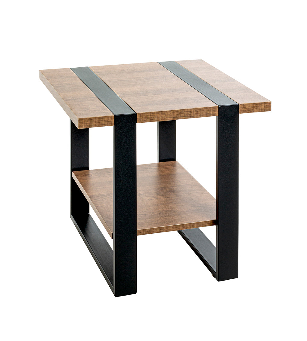 HAKU Möbel Beistelltisch aus Holzwerkstoff kratzbeständig in Braun 45 x 45 x 45 cm in Eiche, Schwarz