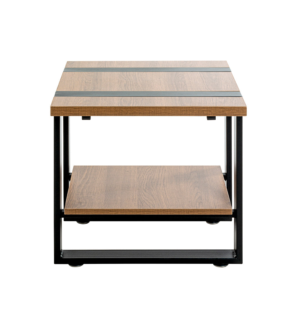 HAKU Möbel Beistelltisch aus Holzwerkstoff kratzbeständig in Braun 45 x 45 x 45 cm in Eiche, Schwarz