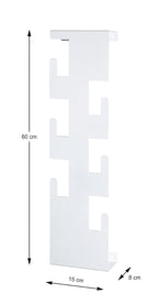 HAKU Möbel Wandgarderobe aus Metall 15 x 8 x 60 cm in Weiss
