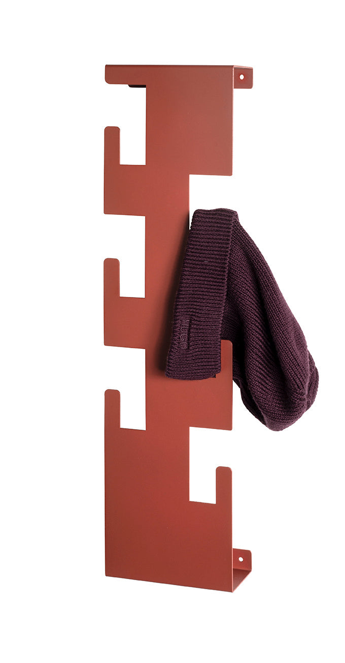 HAKU Möbel Wandgarderobe aus Metall 15 x 8 x 60 cm in Rot (Korallenrot)