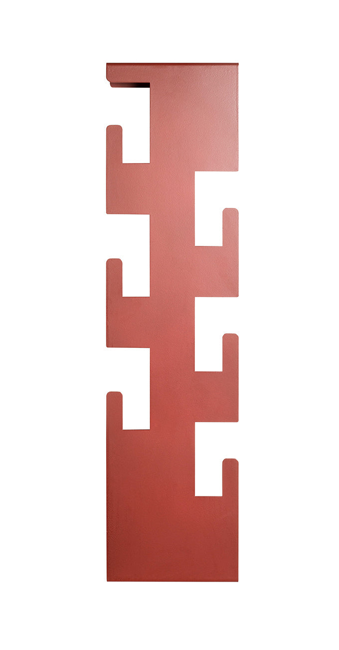 HAKU Möbel Wandgarderobe aus Metall 15 x 8 x 60 cm in Rot (Korallenrot)