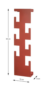 HAKU Möbel Wandgarderobe aus Metall 15 x 8 x 60 cm in Rot (Korallenrot)