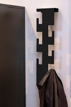 HAKU Möbel Wandgarderobe aus Metall 15 x 8 x 60 cm in Schwarz