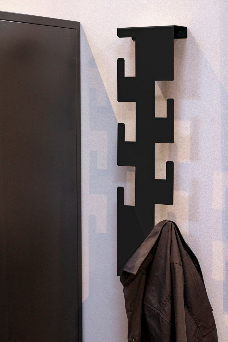 HAKU Möbel Wandgarderobe aus Metall 15 x 8 x 60 cm in Schwarz