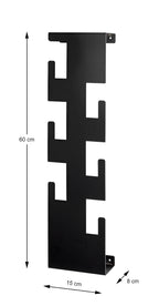 HAKU Möbel Wandgarderobe aus Metall 15 x 8 x 60 cm in Schwarz