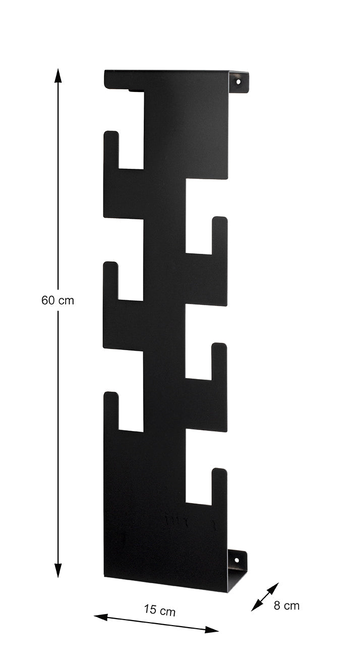 HAKU Möbel Wandgarderobe aus Metall 15 x 8 x 60 cm in Schwarz