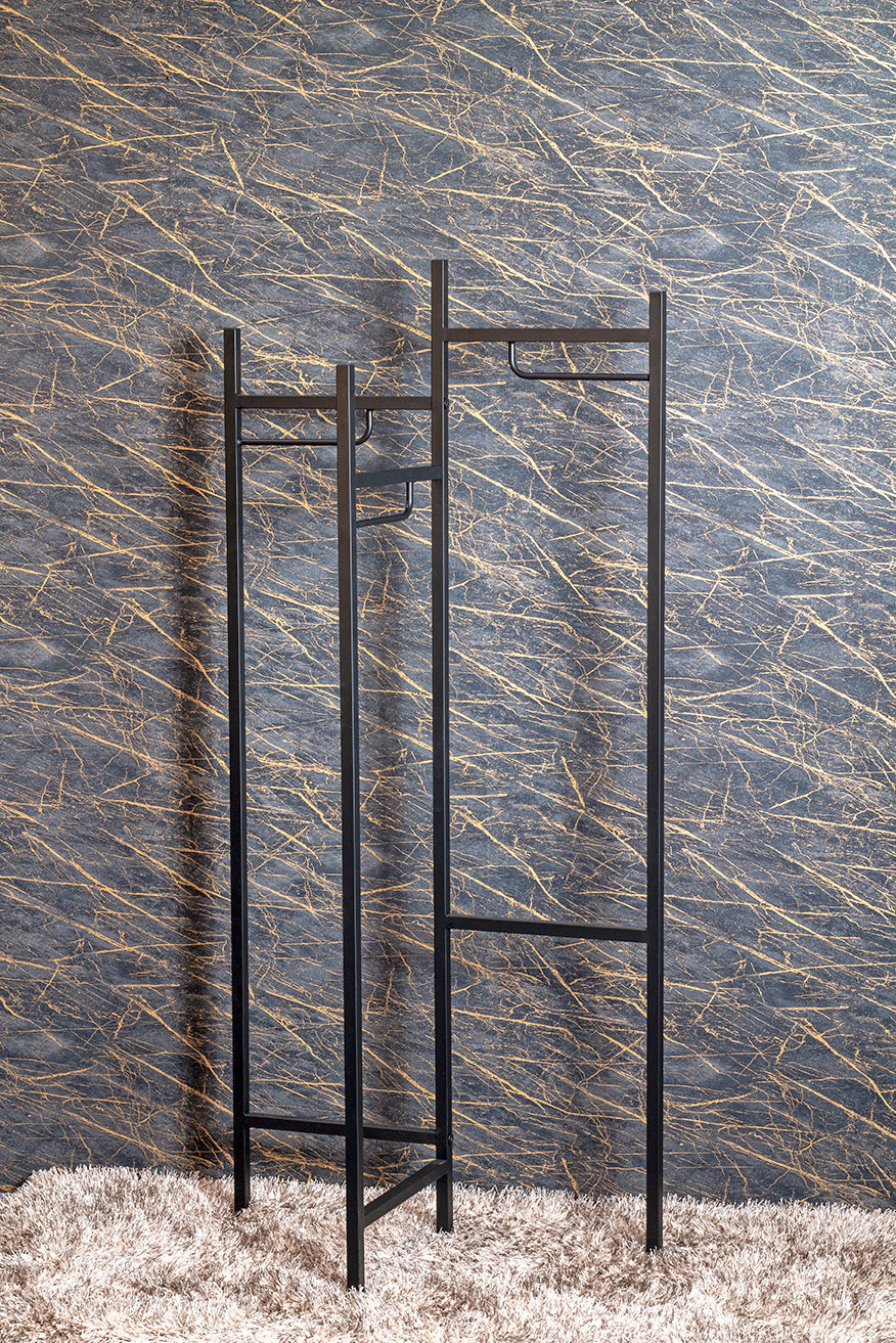 HAKU Möbel Garderobenständer aus Metall in Schwarz 70 x 36 x 170 cm