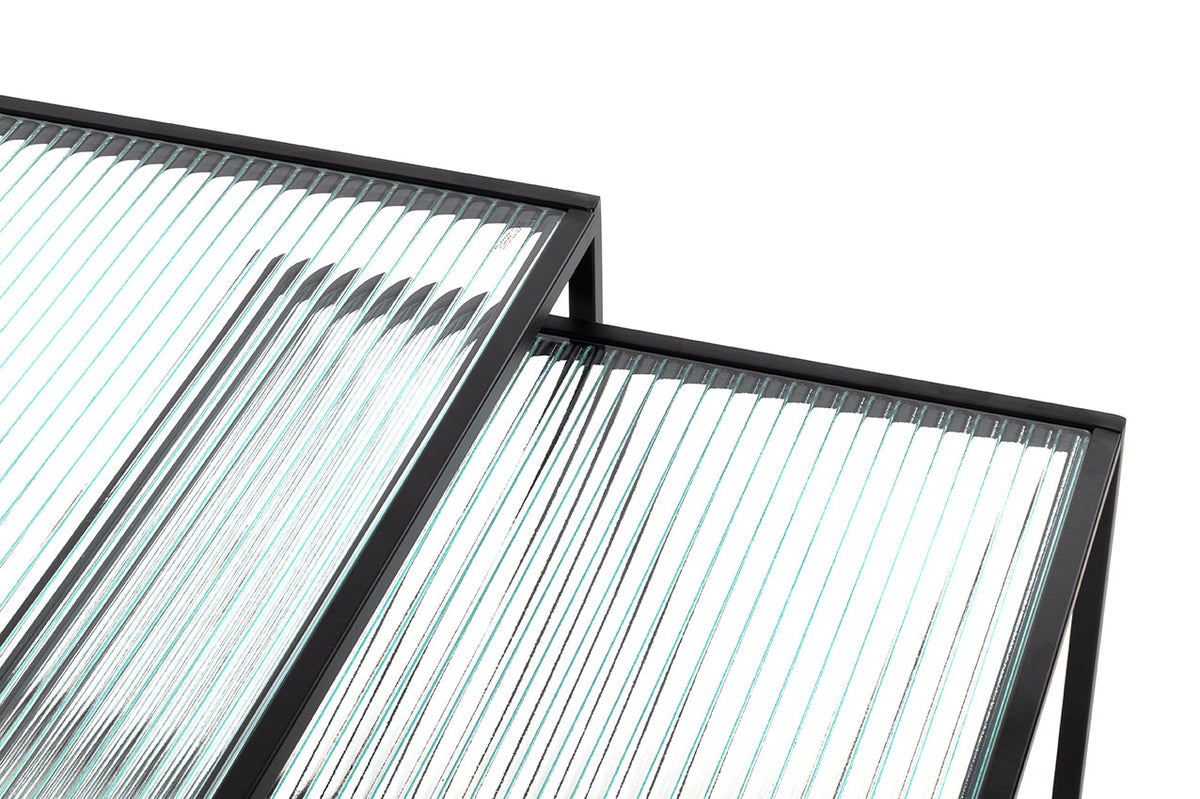 HAKU Möbel Beistelltisch aus Metall mit Glas in Schwarz