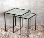 HAKU Möbel Beistelltisch aus Metall mit Glas in Schwarz