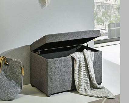 HAKU Möbel Sitztruhe aus Textil klappbar in Anthrazit 58 x 39 x 42 cm