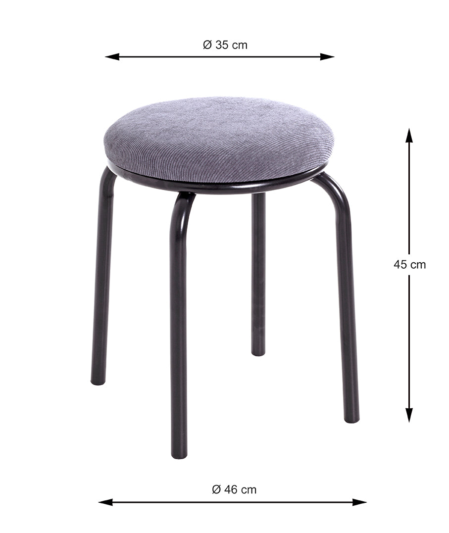 HAKU Möbel Stapelhocker aus Textil in Grau