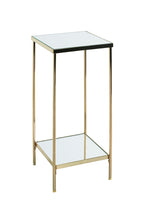 HAKU Möbel Blumensäule aus Metall mit Spiegel 28 x 28 x 66 cm in Vermessingt