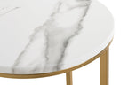 HAKU Möbel Beistelltisch aus Metall X-Gestell 39 x 53 cm in Gold, Marmoroptik