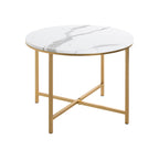 HAKU Möbel Beistelltisch aus Metall X-Gestell in Gold 60 x 45 cm