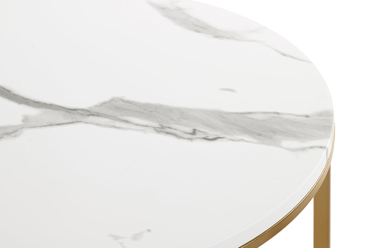 HAKU Möbel Beistelltisch aus Metall X-Gestell in Gold 60 x 45 cm