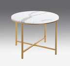 HAKU Möbel Beistelltisch aus Metall X-Gestell in Gold 60 x 45 cm