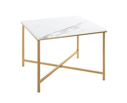 HAKU Möbel Beistelltisch aus Metall X-Gestell in Gold 60 x 60 x 47 cm