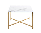 HAKU Möbel Beistelltisch aus Metall X-Gestell in Gold 60 x 60 x 47 cm