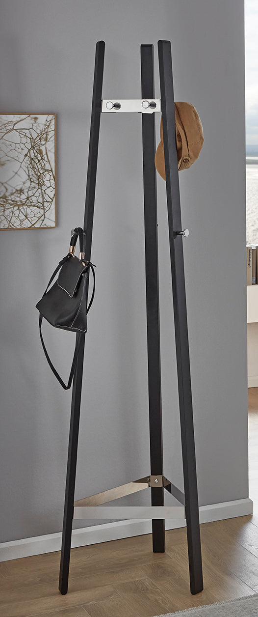 HAKU Möbel Garderobenständer aus Metall in Schwarz 47 x 47 x 177 cm
