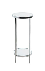 HAKU Möbel Blumensäule aus Metall mit Spiegel 28 x 66 cm in Chrom