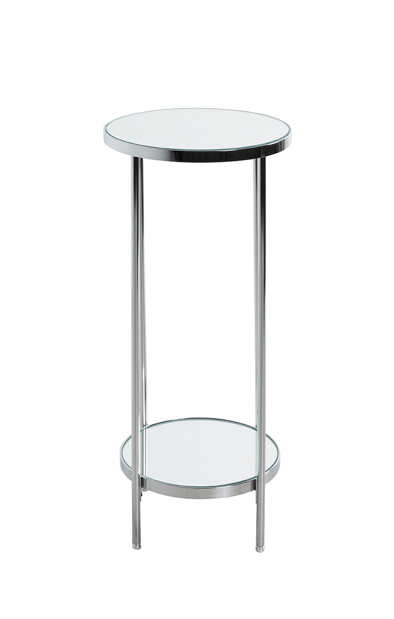 HAKU Möbel Blumensäule aus Metall mit Spiegel 28 x 66 cm in Chrom