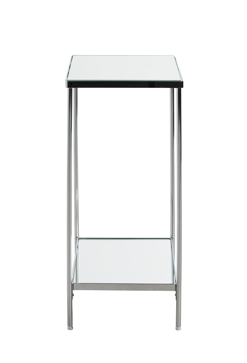 HAKU Möbel Blumensäule aus Metall mit Spiegel 28 x 28 x 66 cm in Chrom