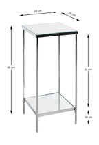 HAKU Möbel Blumensäule aus Metall mit Spiegel 28 x 28 x 66 cm in Chrom