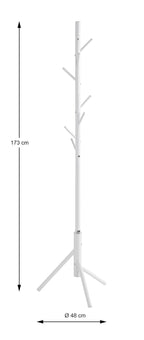 HAKU Möbel Garderobenständer aus Metall 48 x 173 cm in Weiss