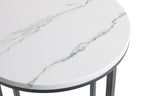HAKU Möbel Beistelltisch aus Metall X-Gestell 39 x 53 cm in Anthrazit, Marmoroptik