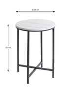 HAKU Möbel Beistelltisch aus Metall X-Gestell 39 x 53 cm in Anthrazit, Marmoroptik