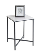 HAKU Möbel Beistelltisch aus Metall X-Gestell 39 x 39 x 55 cm in Anthrazit, Marmoroptik