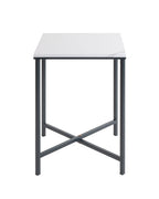 HAKU Möbel Beistelltisch aus Metall X-Gestell 39 x 39 x 55 cm in Anthrazit, Marmoroptik