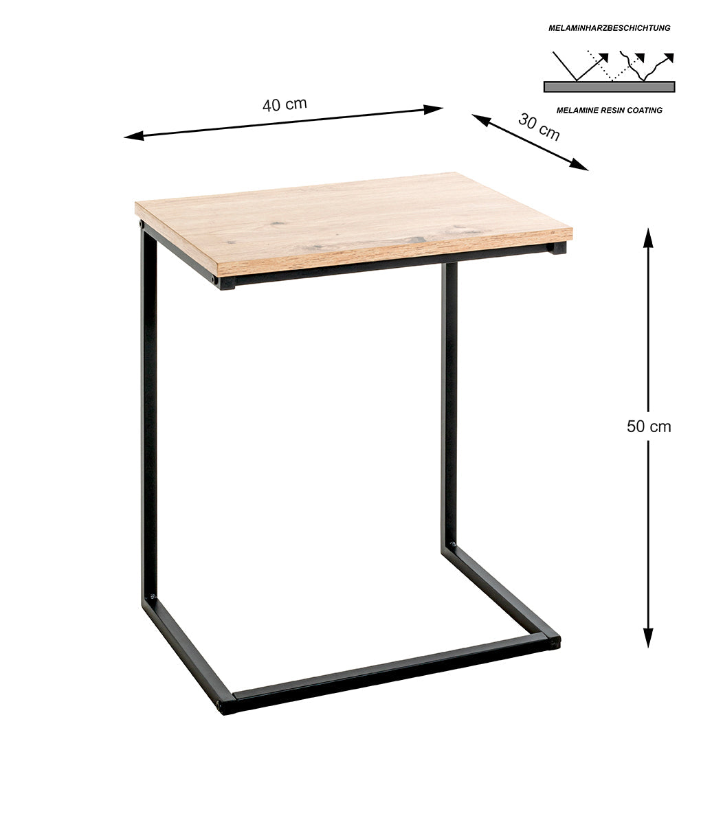 HAKU Möbel Beistelltisch aus MDF kratzbeständig in Braun 40 x 30 x 50 cm