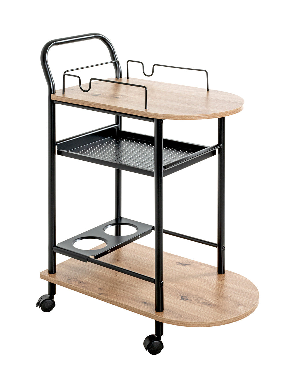 HAKU Möbel Servierwagen aus MDF kratzbeständig in Braun 65 x 35 x 83 cm