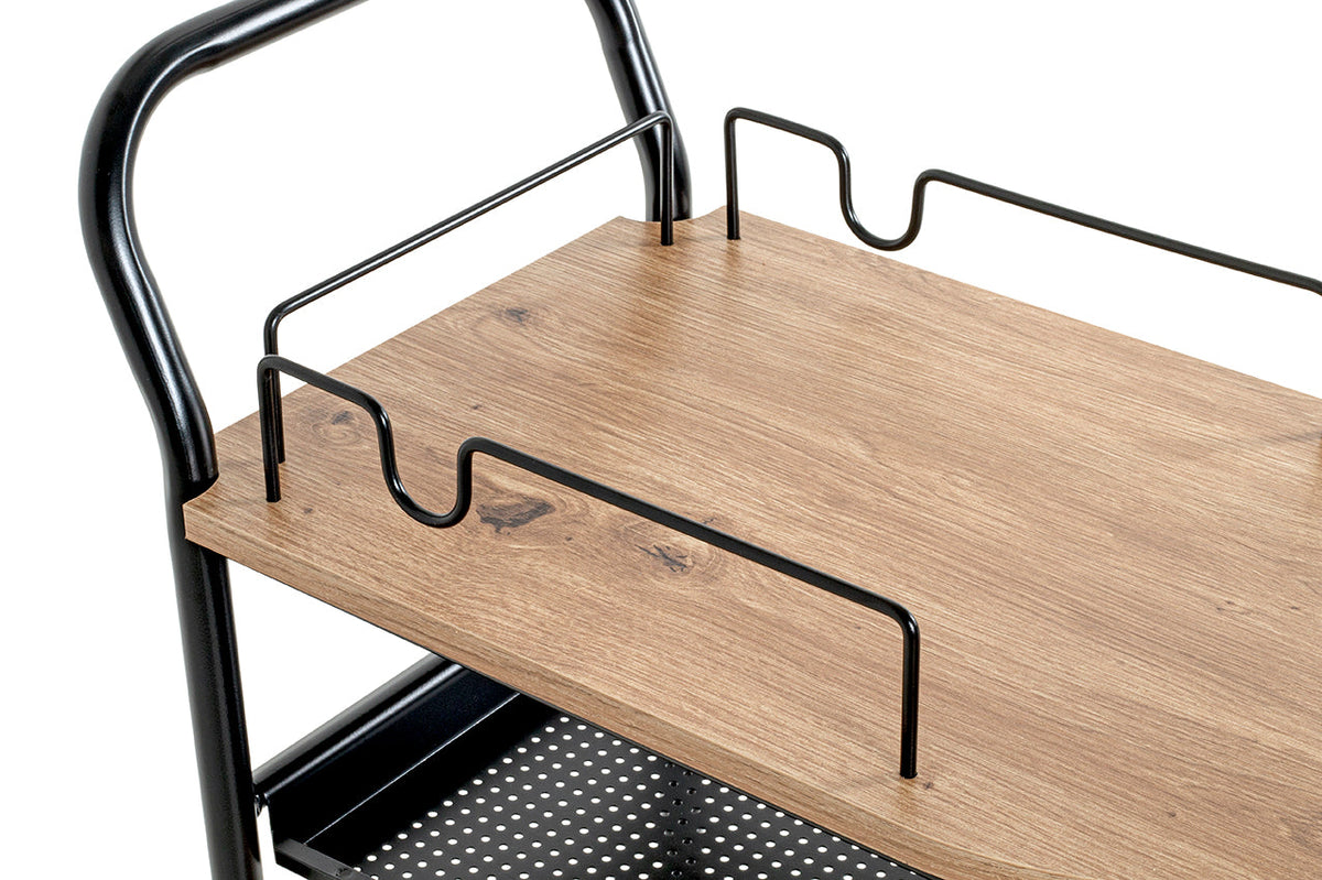 HAKU Möbel Servierwagen aus MDF kratzbeständig in Braun 65 x 35 x 83 cm