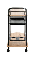 HAKU Möbel Servierwagen aus MDF kratzbeständig in Braun 65 x 35 x 83 cm