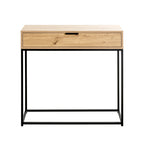 HAKU Möbel Konsole aus Holzwerkstoff Kippschutz 80 x 28 x 77 cm in Eiche, Schwarz (Eiche hell)
