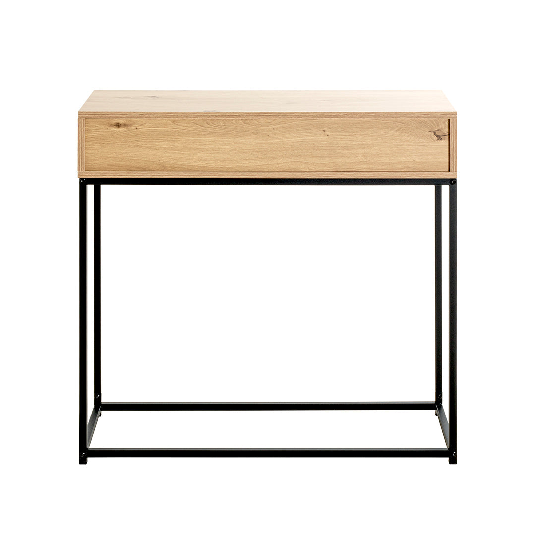 HAKU Möbel Konsole aus Holzwerkstoff Kippschutz 80 x 28 x 77 cm in Eiche, Schwarz (Eiche hell)