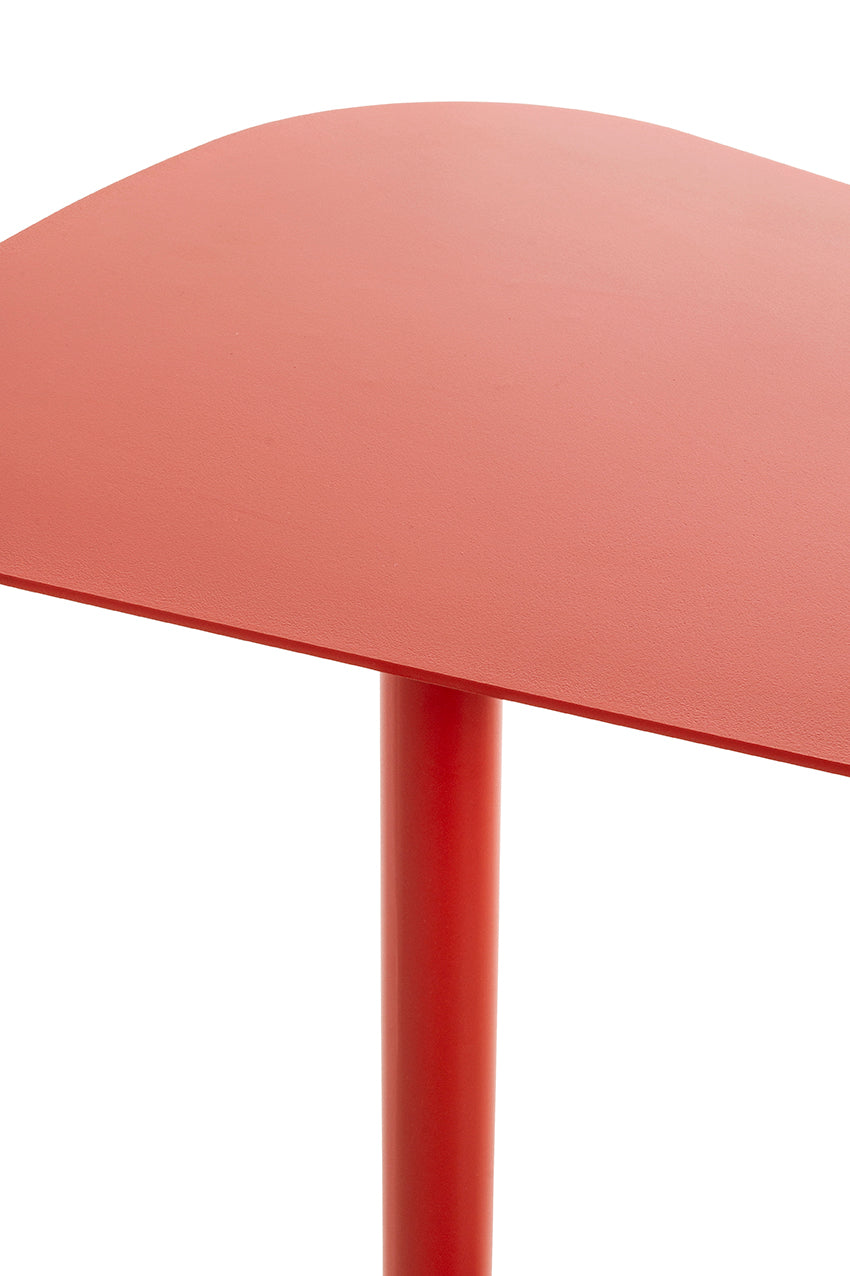 HAKU Möbel Beistelltisch aus Metall massiv 53 x 38 x 60 cm in Rot (Korallenrot)