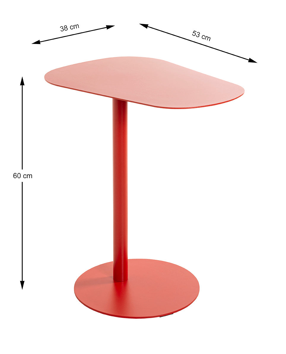 HAKU Möbel Beistelltisch aus Metall massiv 53 x 38 x 60 cm in Rot (Korallenrot)