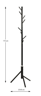 HAKU Möbel Garderobenständer aus Metall 48 x 173 cm in Schwarz