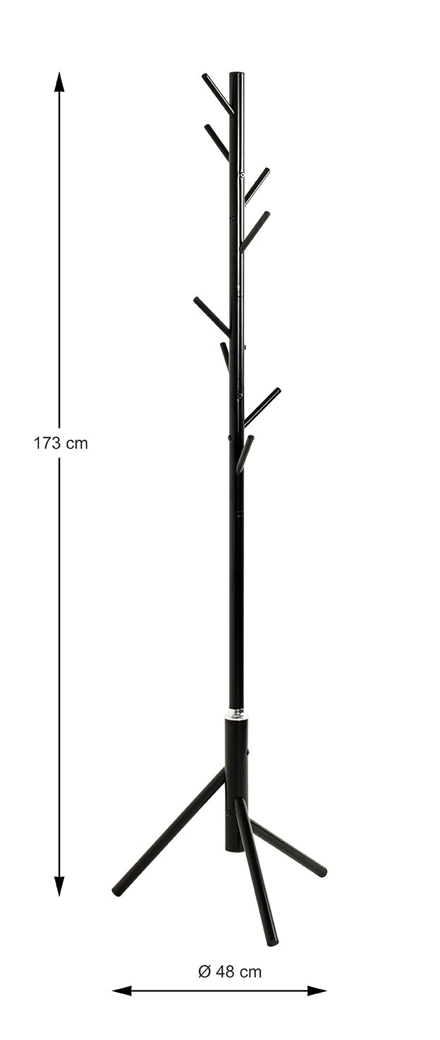 HAKU Möbel Garderobenständer aus Metall 48 x 173 cm in Schwarz