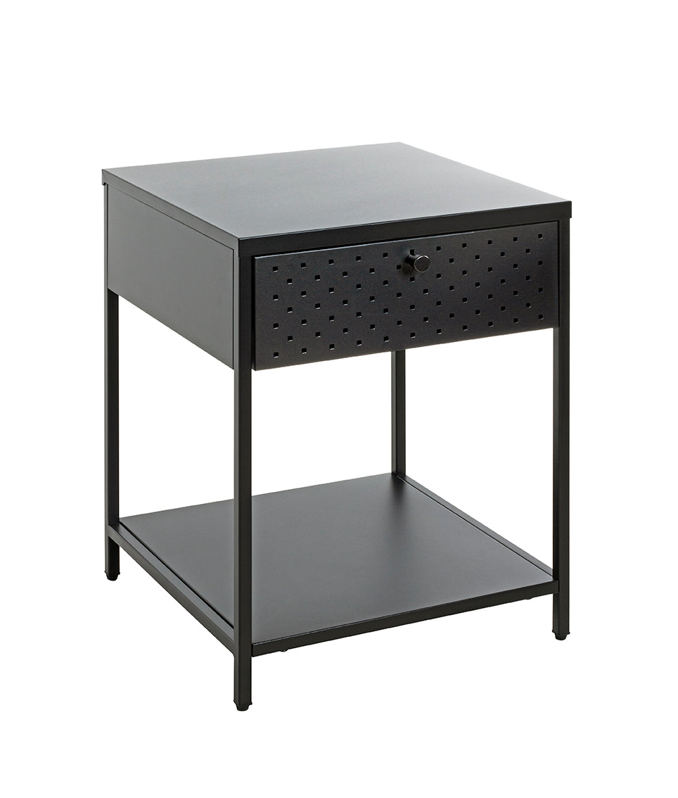 HAKU Möbel Konsole aus Metall Vollauszug 40 x 40 x 53 cm in Schwarz