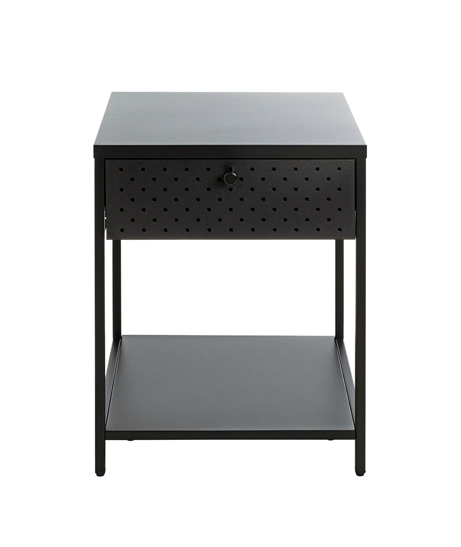 HAKU Möbel Konsole aus Metall Vollauszug 40 x 40 x 53 cm in Schwarz
