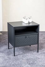 HAKU Möbel Konsole aus Metall Vollauszug 45 x 35 x 50 cm in Schwarz