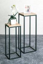 HAKU Möbel Blumensäule aus Metall kratzbeständig in Schwarz B 19-23 cm H 54-67 cm, 23 x 23 cm, H 67 cm