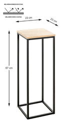 HAKU Möbel Blumensäule aus Metall kratzbeständig in Schwarz B 19-23 cm H 54-67 cm, 23 x 23 cm, H 67 cm