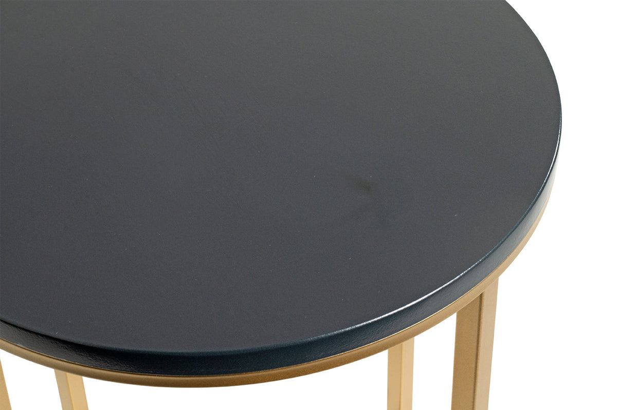 HAKU Möbel Beistelltisch aus Metall X-Gestell 39 x 53 cm in Anthrazit, Gold
