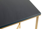 HAKU Möbel Beistelltisch aus Metall X-Gestell 39 x 39 x 55 cm in Anthrazit, Gold