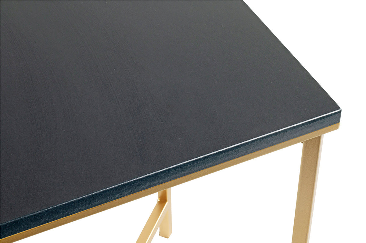 HAKU Möbel Beistelltisch aus Metall X-Gestell 39 x 39 x 55 cm in Anthrazit, Gold